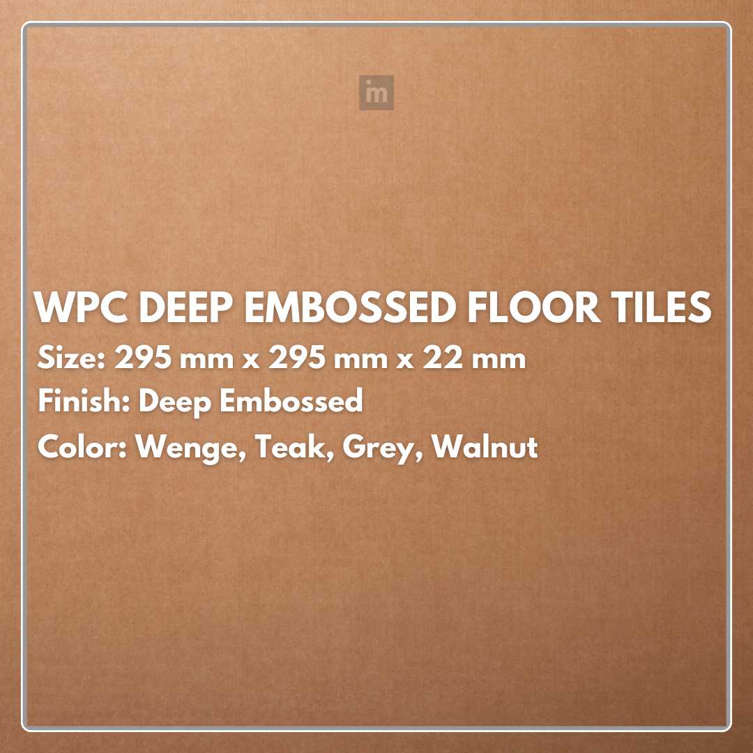 WPC Deep Embossed Floor Tiles | Colours: Teak, Walnut, Grey, Wenge | Size: 295 x 295 x 22mm