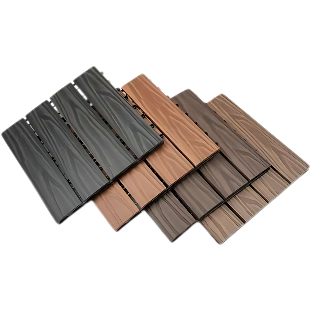 WPC Deep Embossed Floor Tiles | Colours: Teak, Walnut, Grey, Wenge | Size: 295 x 295 x 22mm