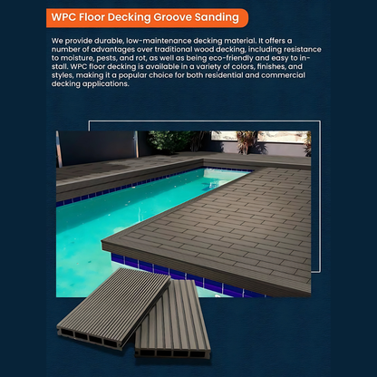 WPC Floor Decking | Groove sanding | Colours: Teak, Walnut, Grey, Wenge | Size: 2440 x 146 x 24mm