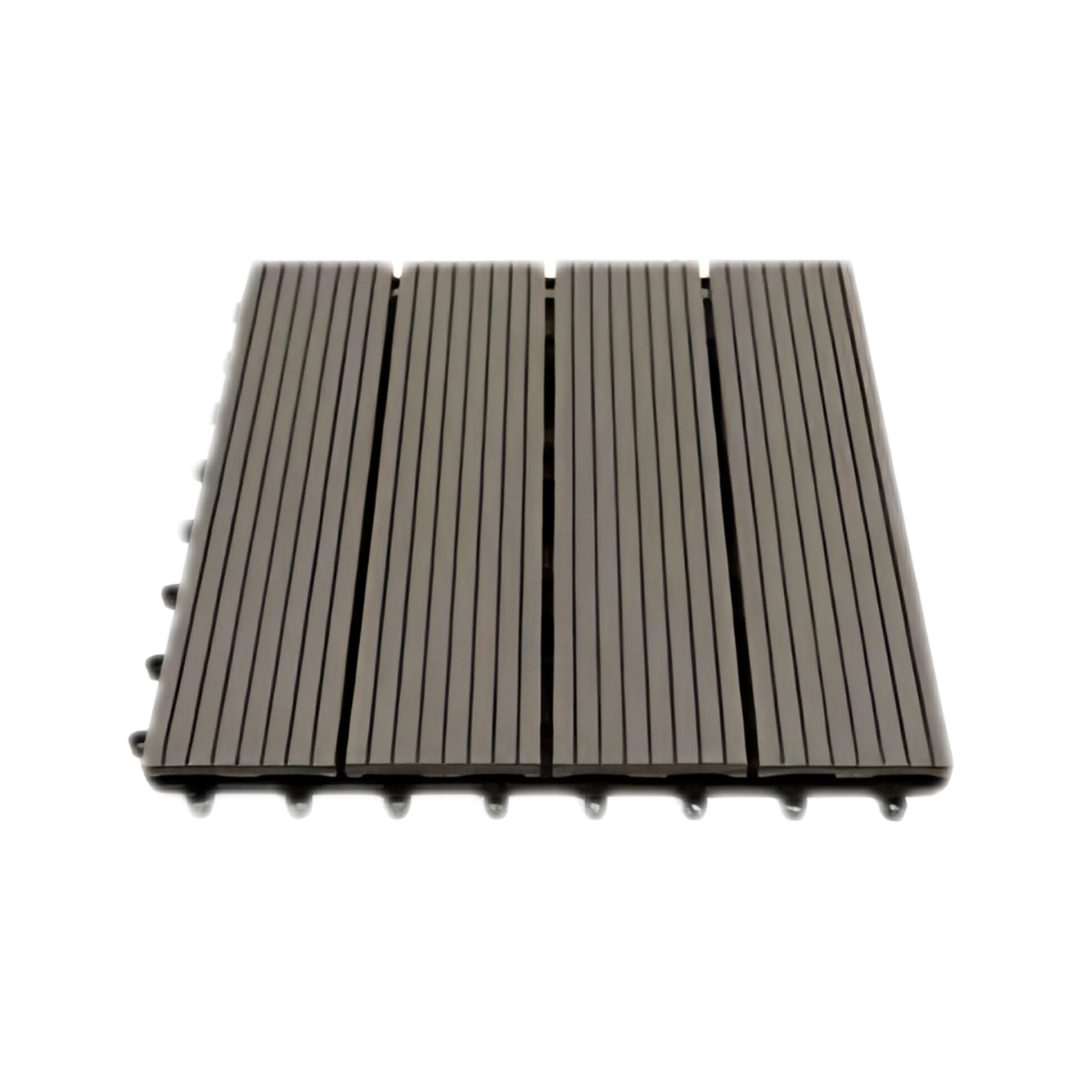 WPC Groove Sanding Floor Tiles | Colours: Teak, Walnut, Grey, Wenge | Size: 295 x 295 x 22mm
