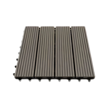 WPC Groove Sanding Floor Tiles | Colours: Teak, Walnut, Grey, Wenge | Size: 295 x 295 x 22mm