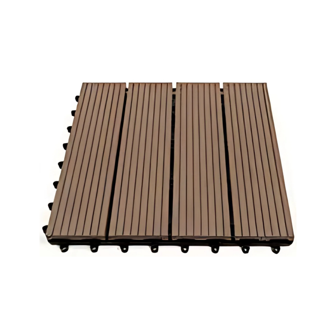 WPC Groove Sanding Floor Tiles | Colours: Teak, Walnut, Grey, Wenge | Size: 295 x 295 x 22mm