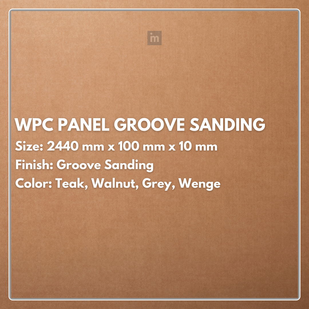 WPC Panel | Groove sanding| Colours: Teak, Walnut, Grey, Wenge | Size: 2440 x 100 x 10mm