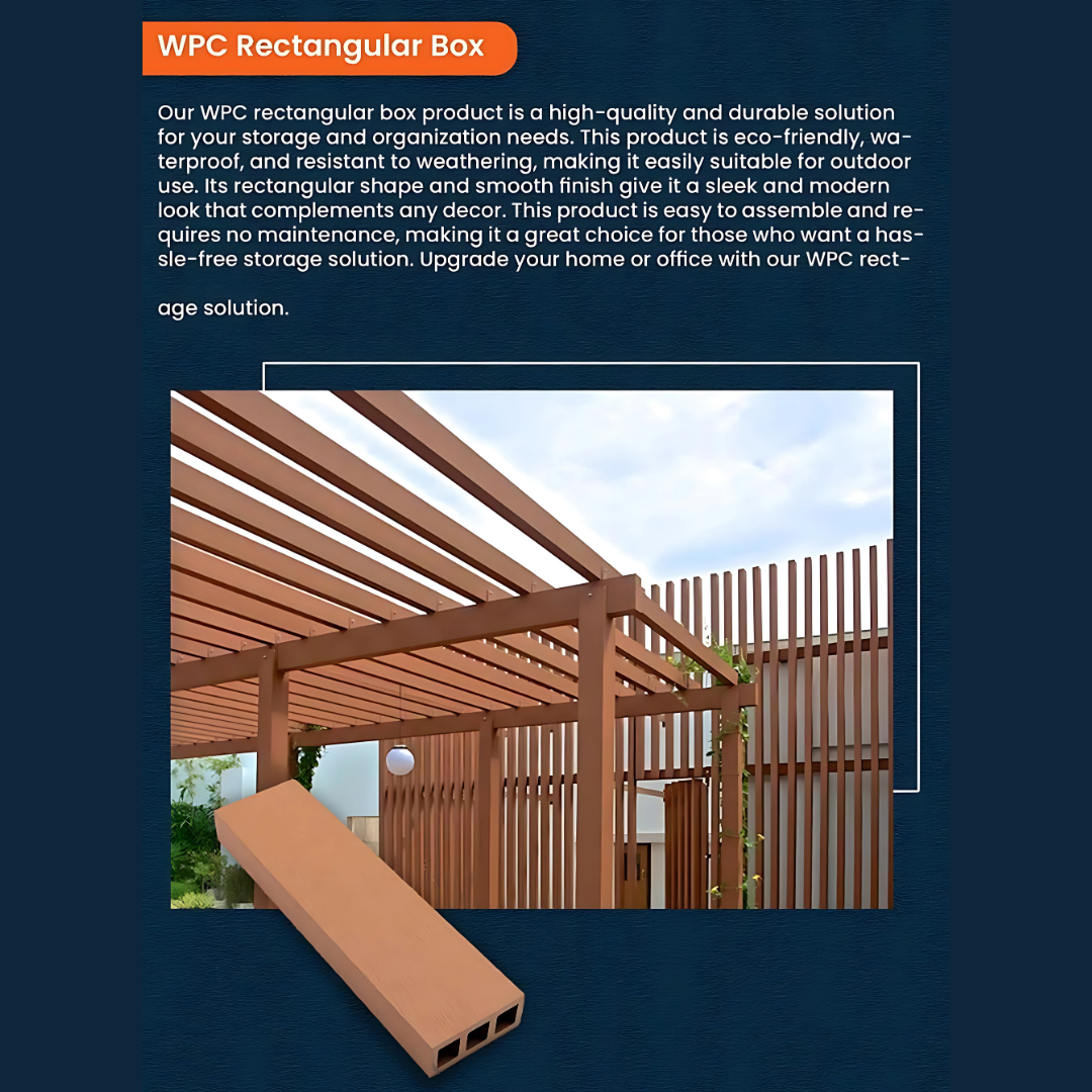 WPC Exterior Profile Rectangle | Colours: Teak, Walnut, Grey, Wenge | Size: 2440 x 80 x 35mm