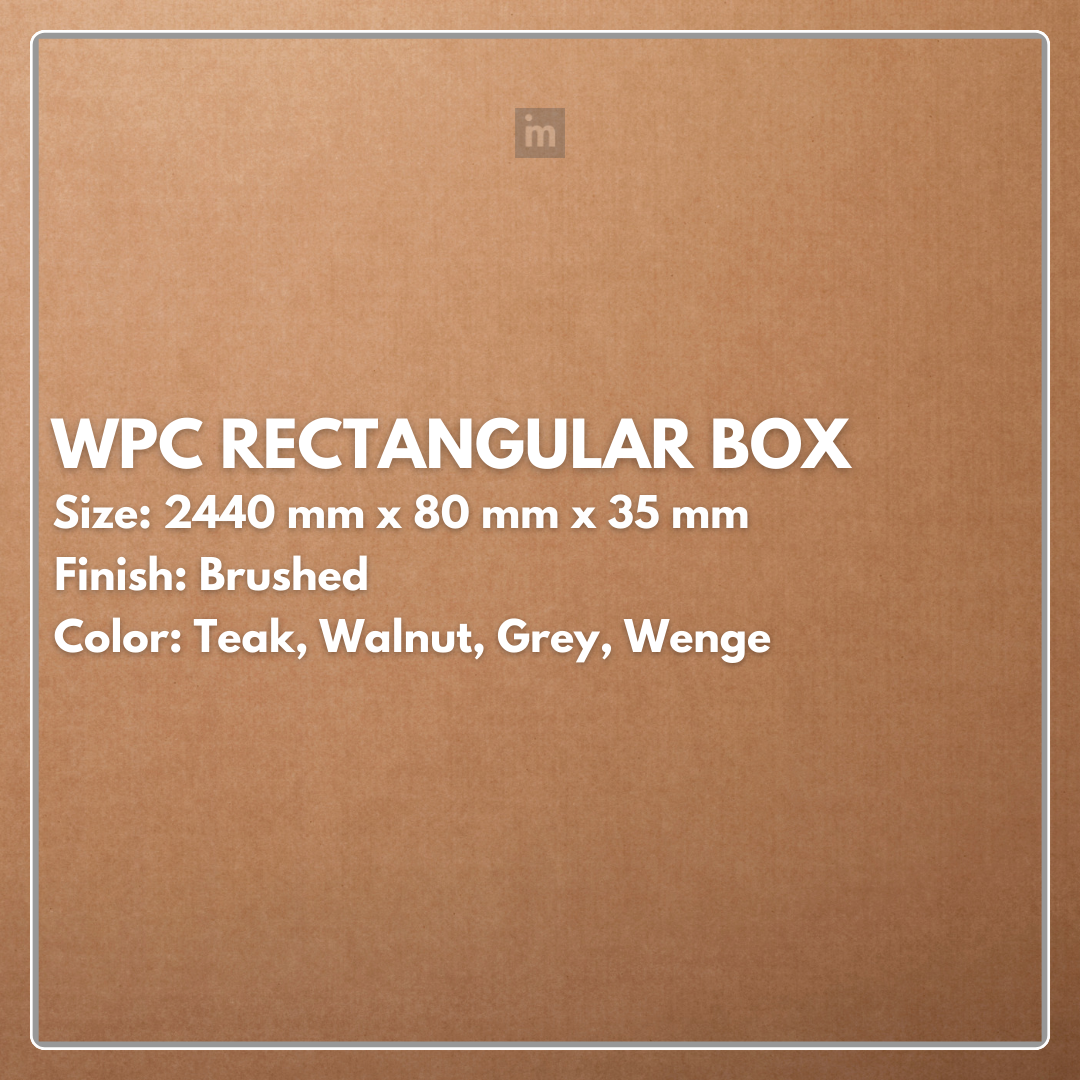 WPC Exterior Profile Rectangle | Colours: Teak, Walnut, Grey, Wenge | Size: 2440 x 80 x 35mm
