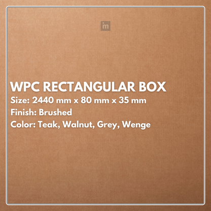 WPC Exterior Profile Rectangle | Colours: Teak, Walnut, Grey, Wenge | Size: 2440 x 80 x 35mm