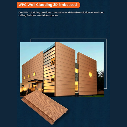 WPC Wall Cladding 3D Embossed | Colours: Teak, Walnut, Grey, Wenge | Size: 2440 x 150 x 200mm