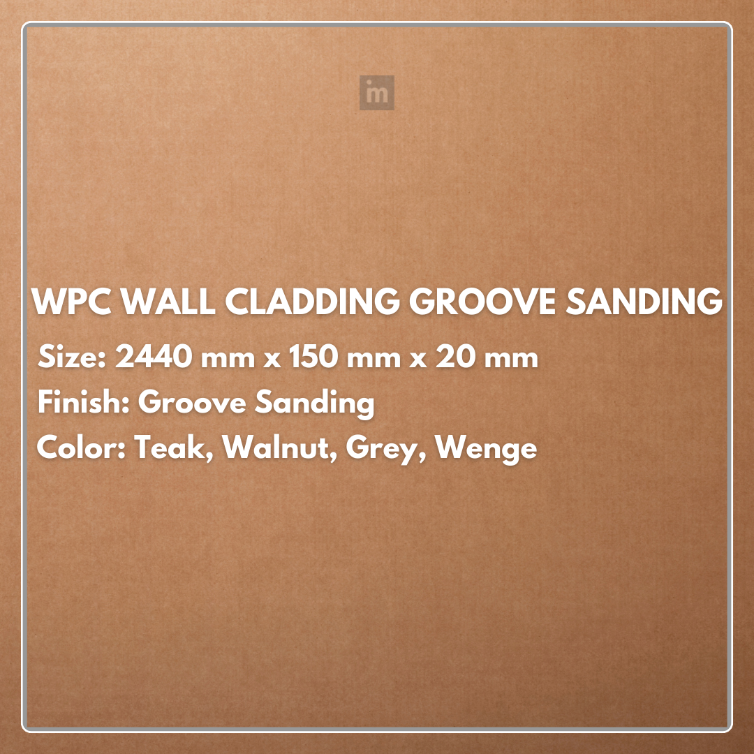 WPC Wall Cladding Groove Sanding| Colours: Teak, Walnut, Grey, Wenge | Size: 2440 x 150 x 20mm