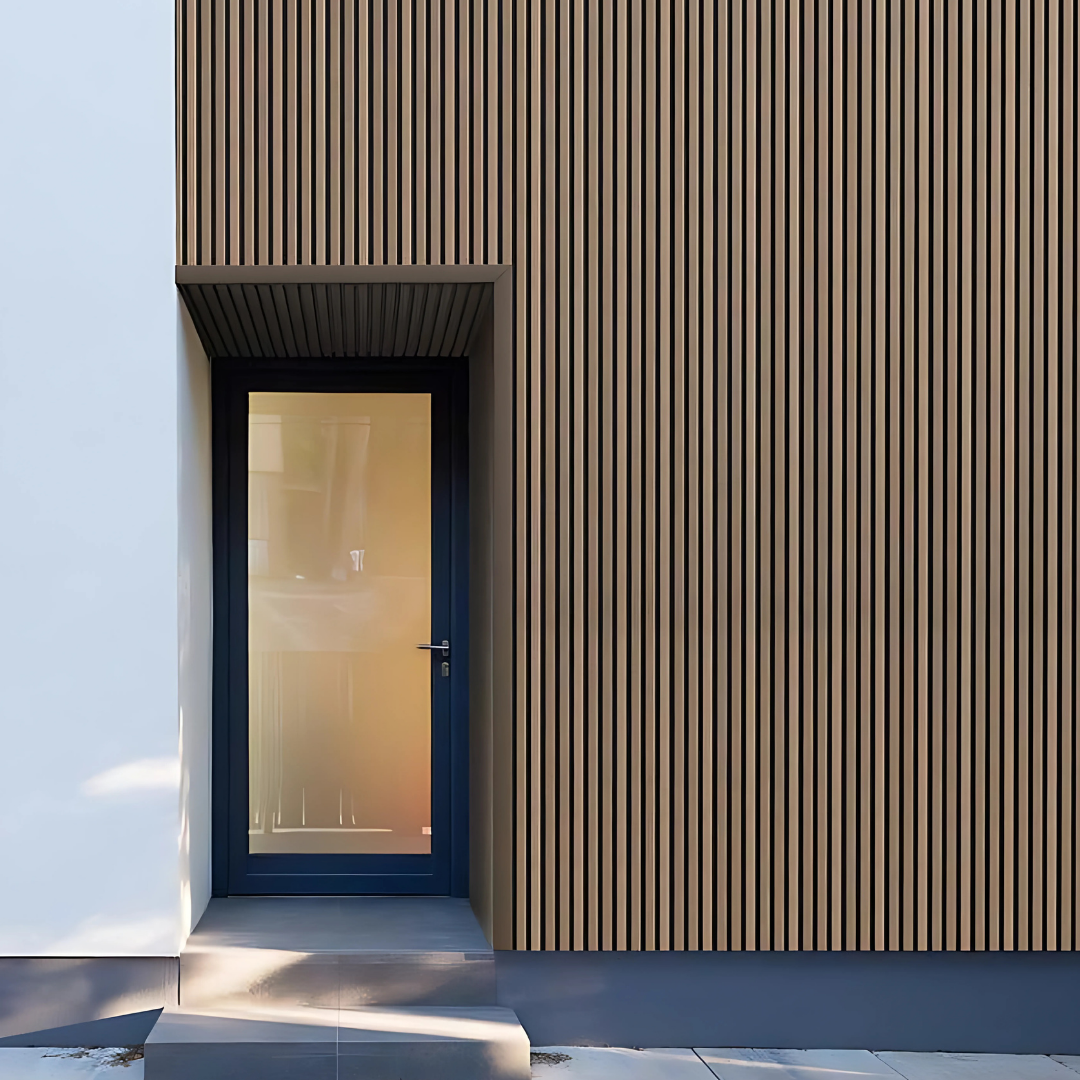 VPEX 1: AFRICAN TEAK / WPC WOODCLAD / ACP BASED LOUVERS / 9 FT x 219 MM x 26 MM