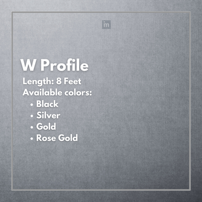 W PROFILES - 120MM x 10MM x 10MM - 08 FT - PVD TITANIUM COATING - MIRROR FINISH - GRADE 304 - SS PROFILES