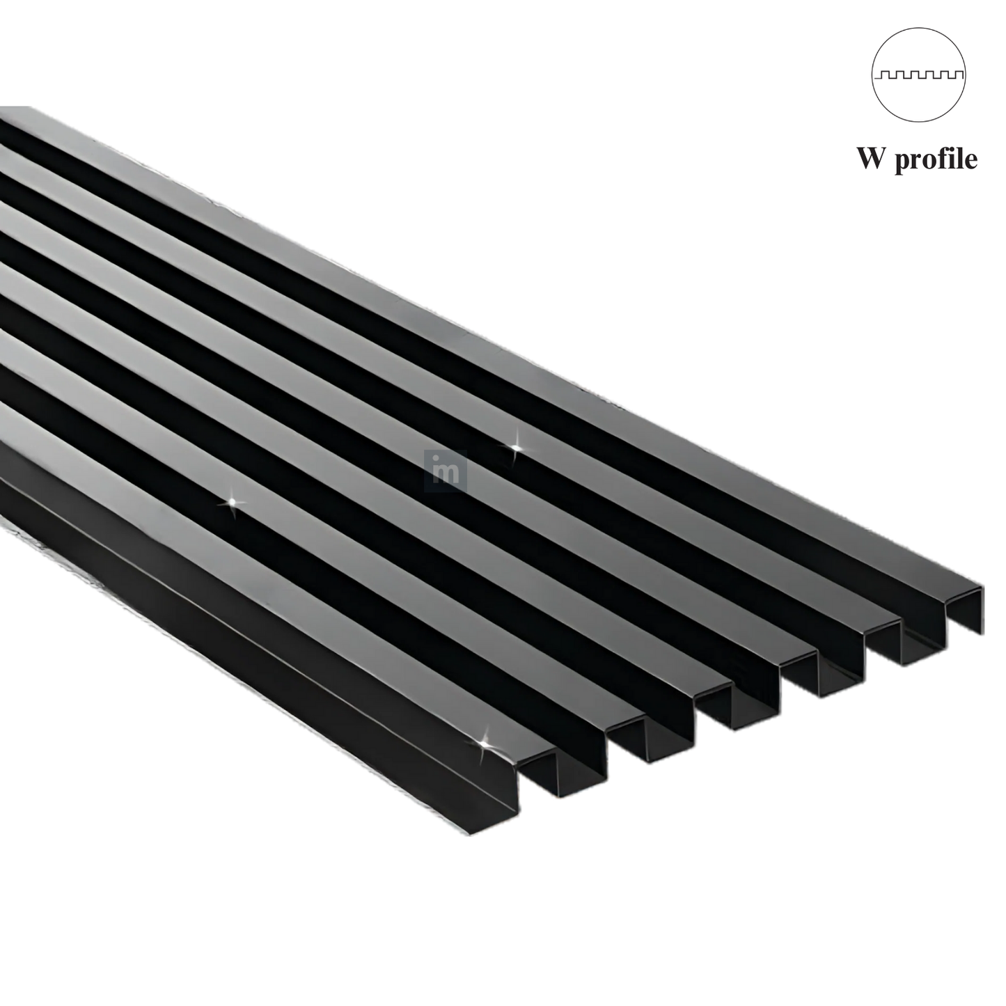 W PROFILES - 120MM x 10MM x 10MM - 08 FT - PVD TITANIUM COATING - MIRROR FINISH - GRADE 304 - SS PROFILES