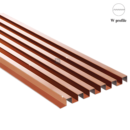 W PROFILES - 120MM x 10MM x 10MM - 08 FT - PVD TITANIUM COATING - MIRROR FINISH - GRADE 304 - SS PROFILES