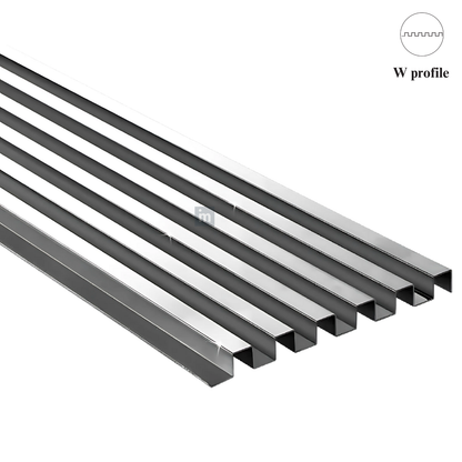 W PROFILES - 120MM x 10MM x 10MM - 08 FT - PVD TITANIUM COATING - MIRROR FINISH - GRADE 304 - SS PROFILES