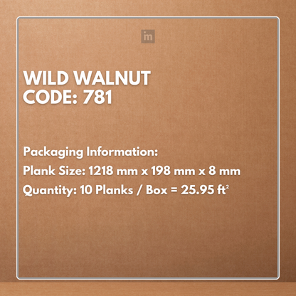 781 - WILD WALNUT - AC4 1218MM X 198MM X 8MM - MAJESTIC - LAMINATE WOODEN  FLOORING