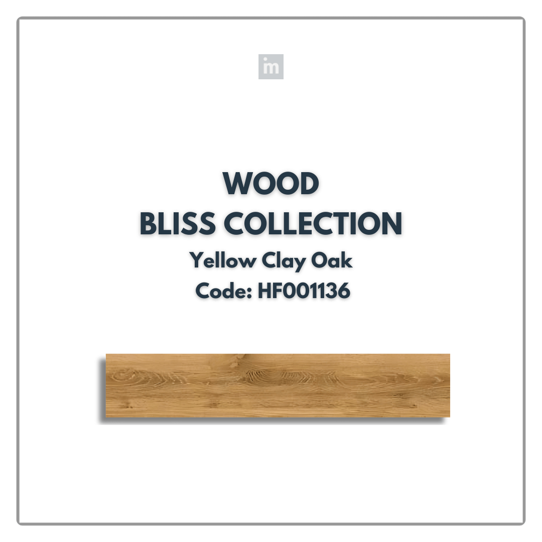 AC: HF001136 - YELLOW CLAY OAK - WOOD - BLISS COLLECTION - 8.86INCH X 48.03INCH X 4MM - CLICK N LOCK TILES - WELSPUN FLOORING