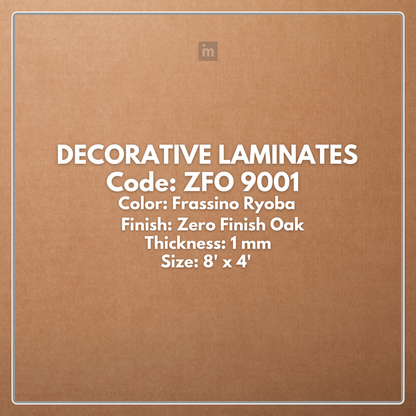 ZFO-9001 FRASSION RYOBA / ZERO FINISH OAK  / DECORATIVE LAMINATE / THINK LUXURY  - 1MM - 8FT x 4FT