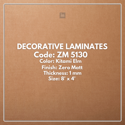 ZM-5130 KITAMI ELM  / ZERO MATT / DECORATIVE LAMINATE / THINK LUXURY  - 1MM - 8FT x 4FT