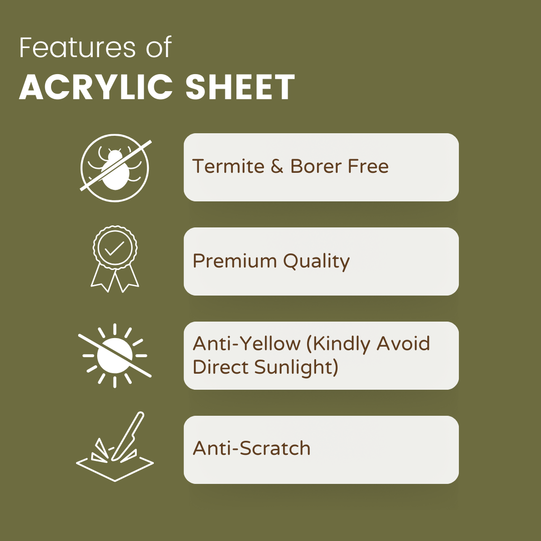 AG- 2006 - 2440MM X 1220MM (8FT X 4FT) - 1.5MM - 6H ANTI SCRATCH ACRYLIC SHEET - ARTISTRY