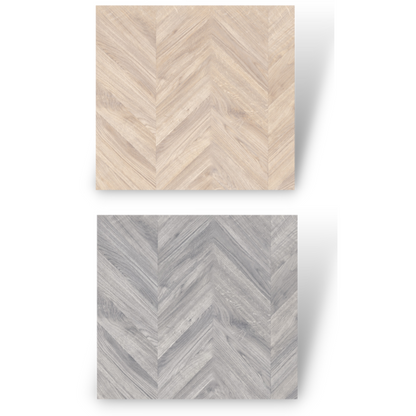 1884 - MILK CHOCOLATE -  8MM - CHEVRON COLLECTION - MATT SURFACE - REAL WOOD - LAMINATE FLOORING